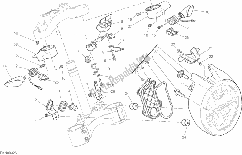 Todas as partes de Farol do Ducati Monster 1200 S 2020